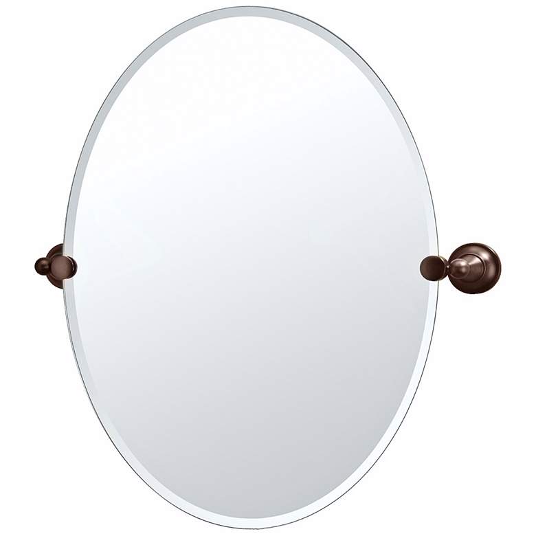 Image 1 Gatco Tiara Oiled Bronze 24 inch x 26 1/2 inch Frameless Oval Mirror