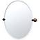 Gatco Tiara Oiled Bronze Brackets 28" x 32" Oval Wall Mirror