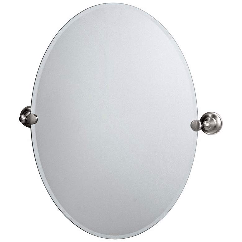 Image 1 Gatco Tiara Satin Nickel 26 inch 1/2 Frameless Vanity Mirror