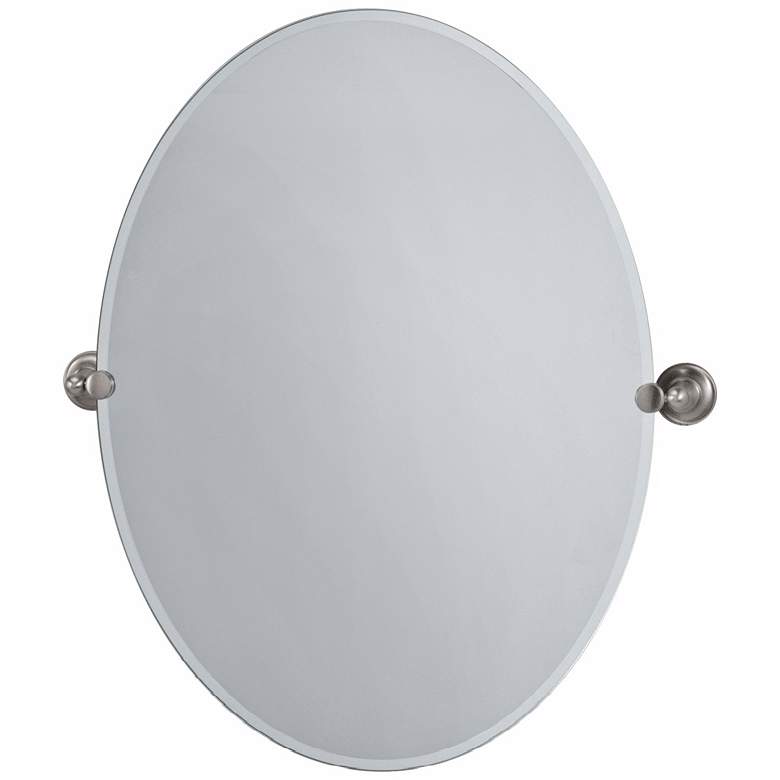 Image 2 Gatco Tiara Satin Nickel 28" x 32" Frameless Wall Mirror