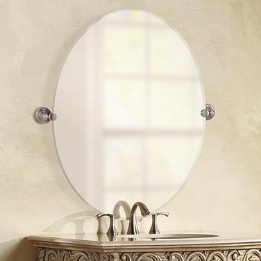 Gatco Tiara Satin Nickel 28" x 32" Frameless Wall Mirror