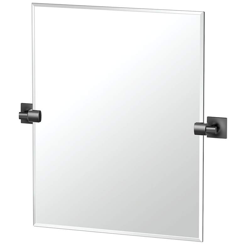 Image 1 Gatco Waterline 24"H Frameless Rectangle Mirror, Matte Black