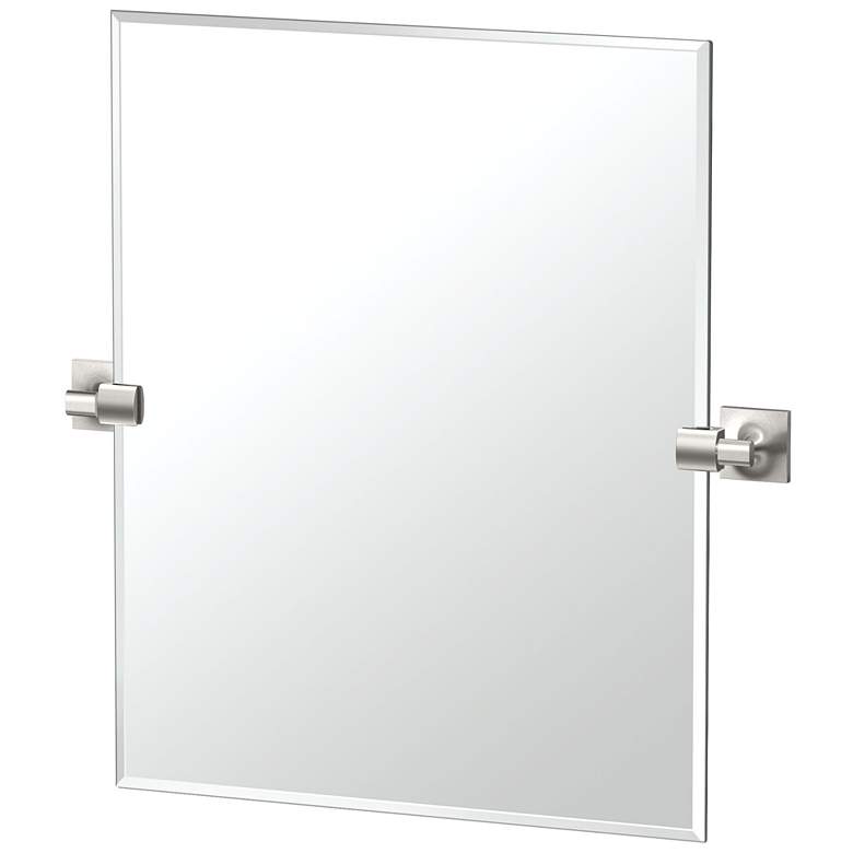 Image 1 Gatco Waterline 24"H Frameless Rectangle Mirror, Satin Nickel