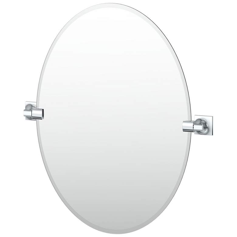 Image 1 Gatco Waterline 26.5"H Frameless Oval Mirror, Chrome