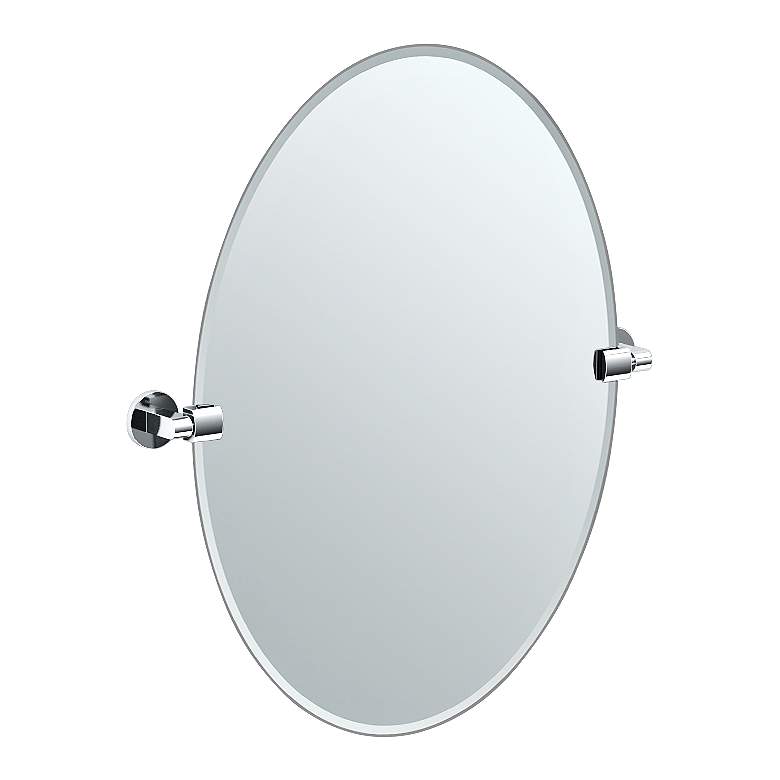 Image 1 Gatco Zone Chrome 24 inch x 26 1/2 inch Oval Wall Mirror