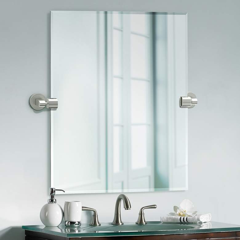 Image 1 Gatco Zone Satin Nickel 23 3/4 inch x 24 inch Vanity Mirror