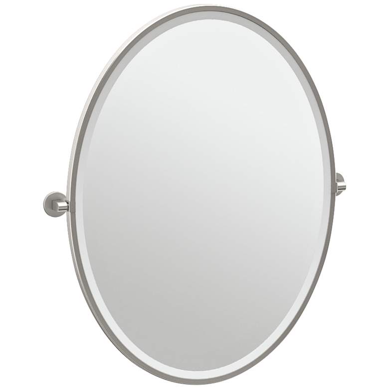 Image 1 Gatco Zone Satin Nickel 28 1/2 inch x 33 inch Oval Wall Mirror