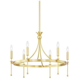 Gates 6 Light Chandelier - Aged Brass Gates 6 Light Chandelier - Aged Brass