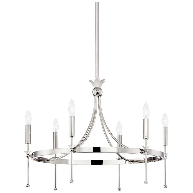 Image 1 Gates 6 Light Chandelier Polished Nickel