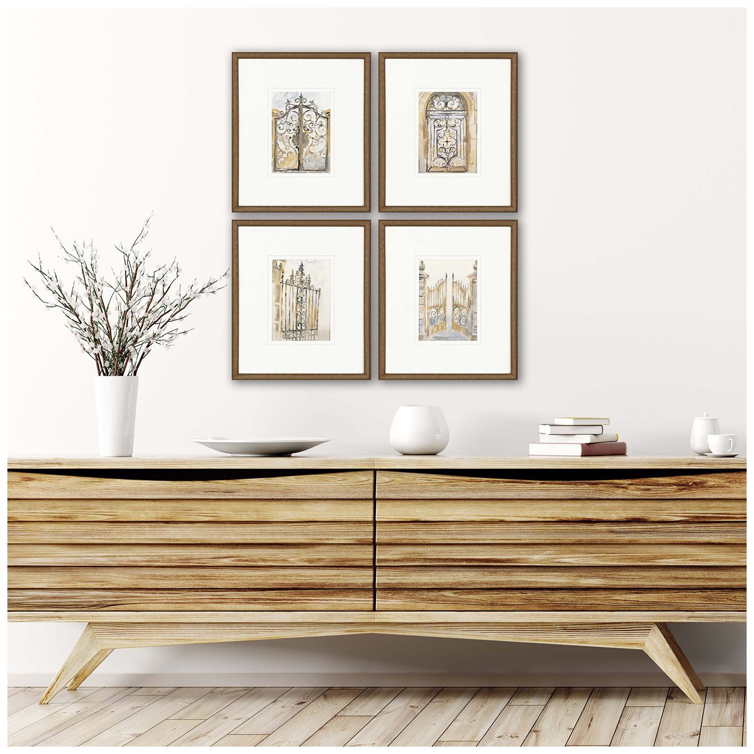 Image 2 Gates Framed Art 17"W x 20"H Set of 4 more views