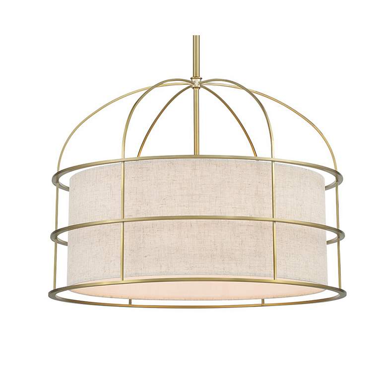 Image 4 Gateway Park 20" Wide Soft Brass 5-Light Drum Pendant more views