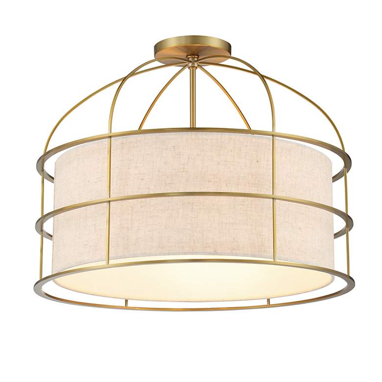 Image 7 Gateway Park 20" Wide Soft Brass 5-Light Drum Pendant more views