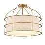 7_Gateway Park 20" Wide Soft Brass 5-Light Drum Pendant more views