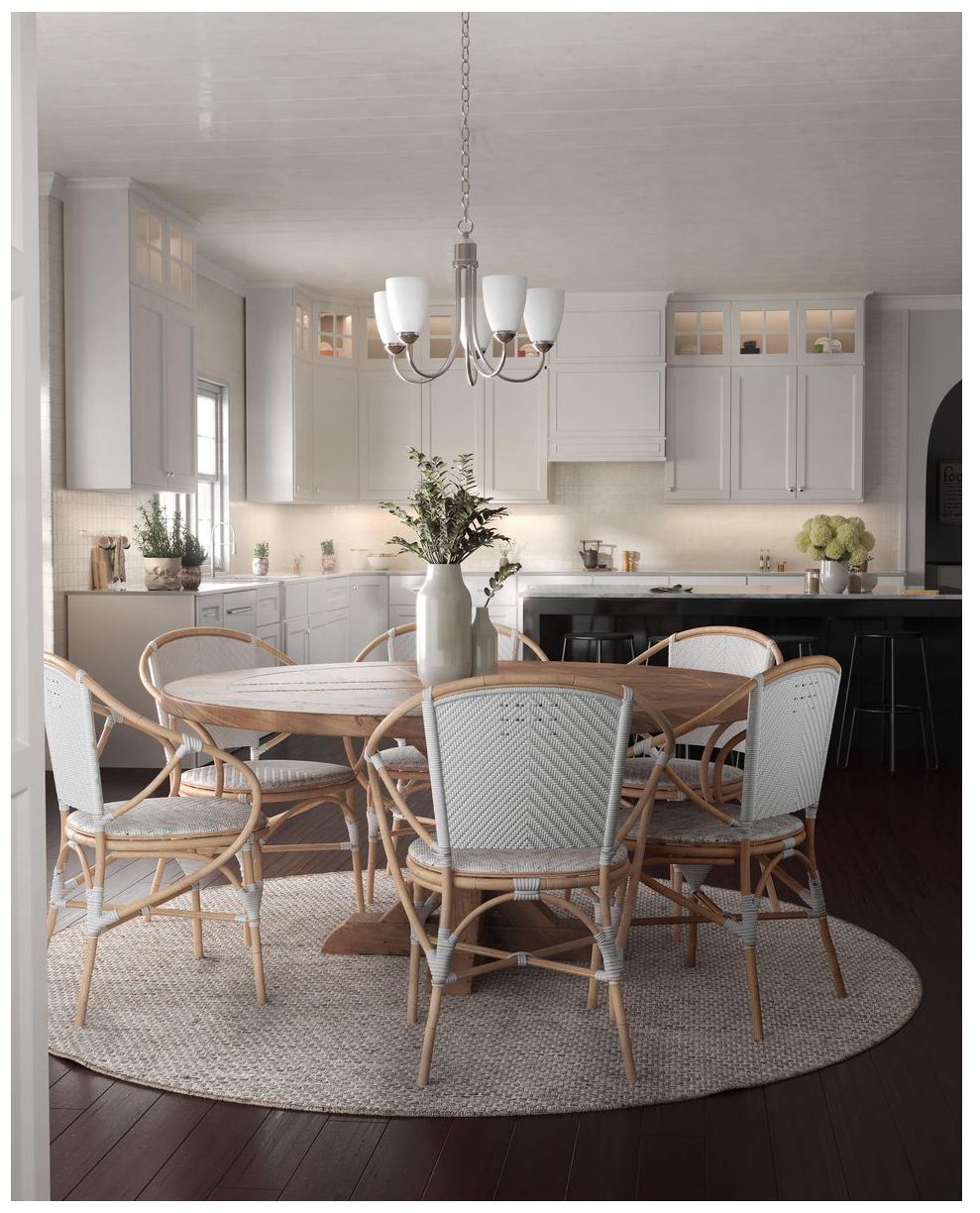 Gather Collection Five-Light Etched Glass Chandelier Light