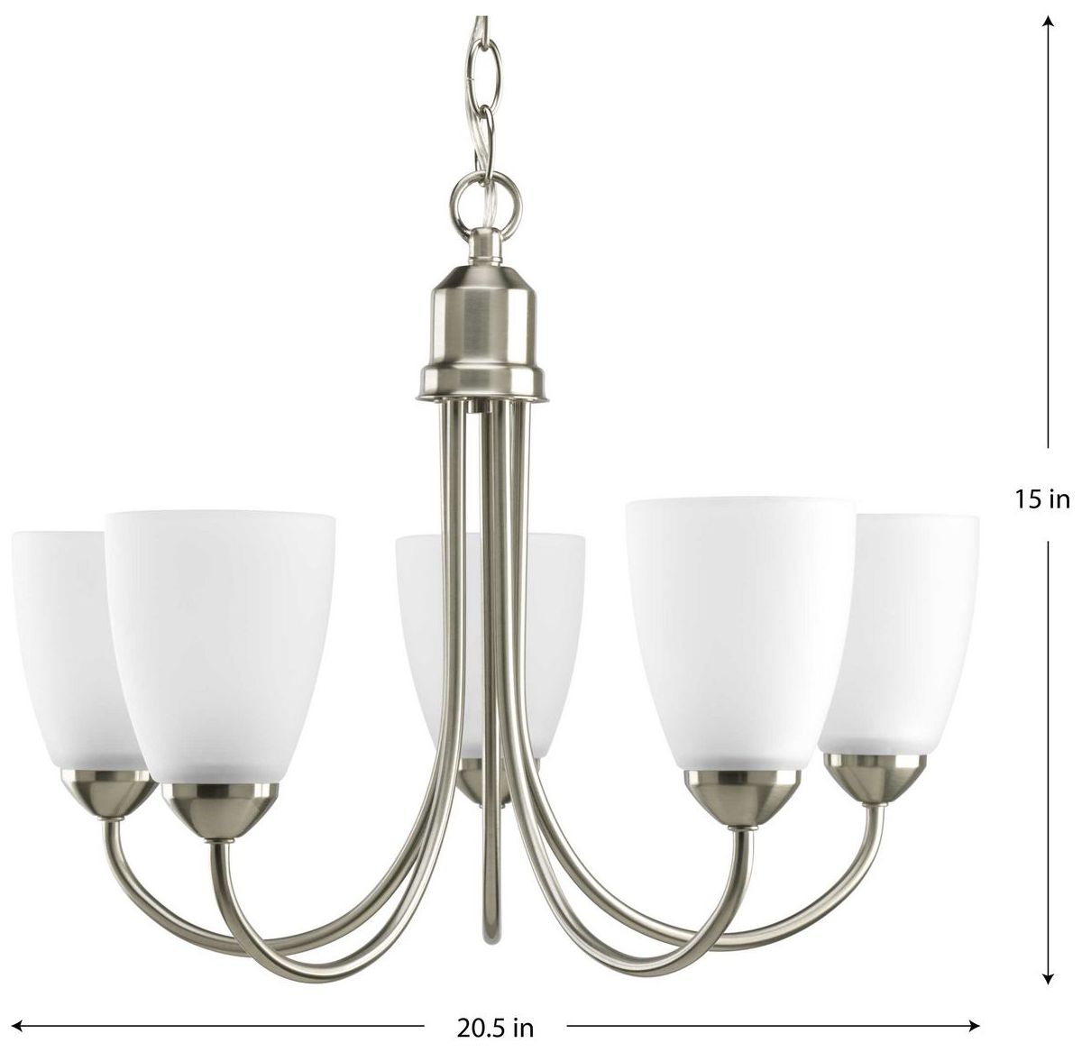 Gather Collection Five-Light Etched Glass Chandelier Light