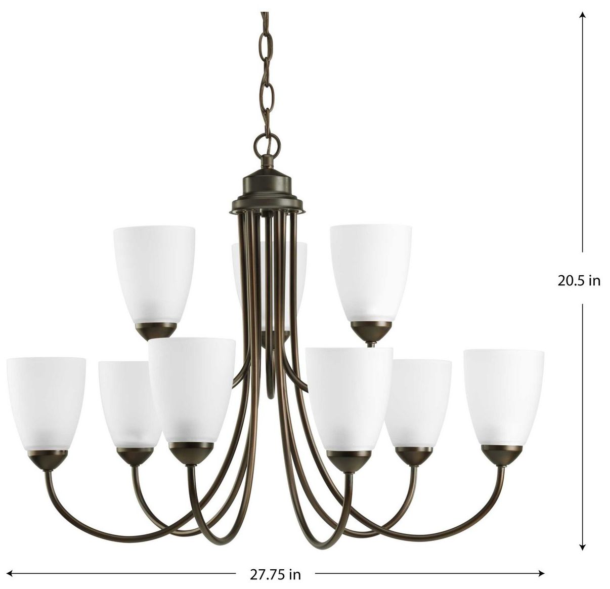 Image 2 Gather Collection Nine-Light, Two-Tier Chandelier more views