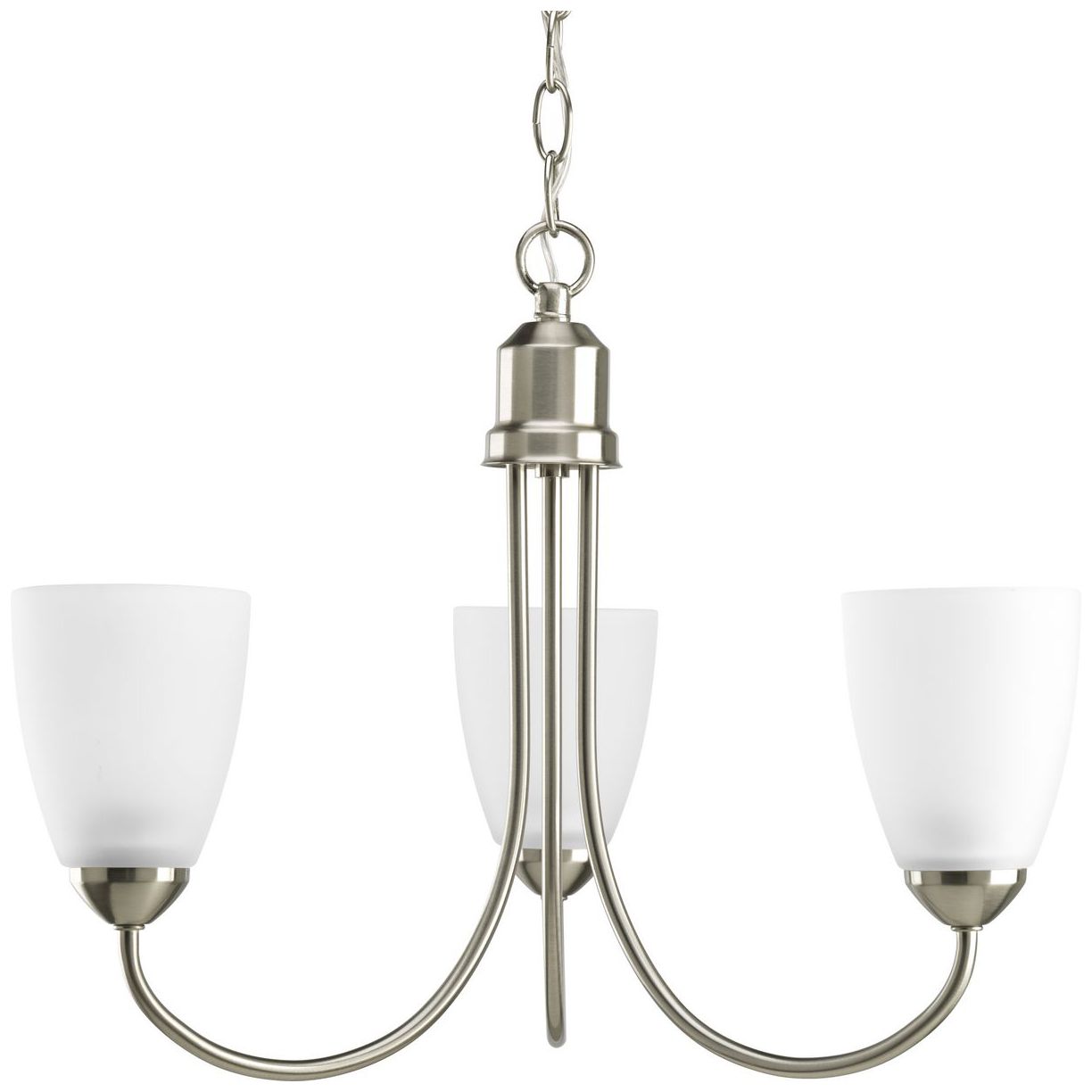 Gather Collection Three-Light Etched Glass Chandelier Light