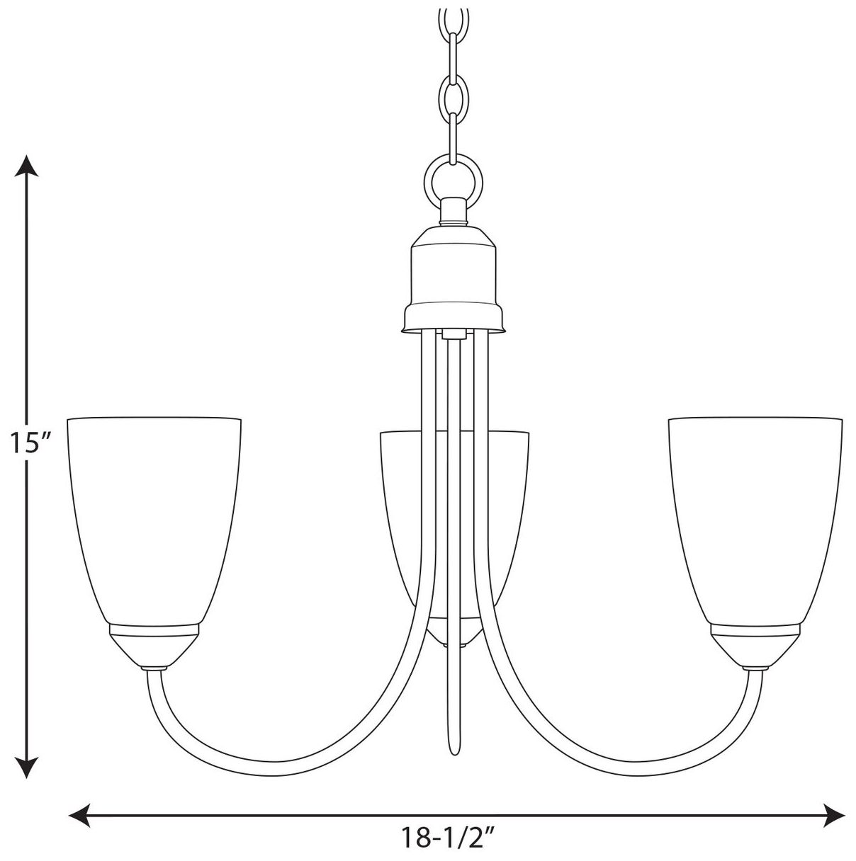 Image 2 Gather Collection Three-Light Etched Glass Chandelier Light more views
