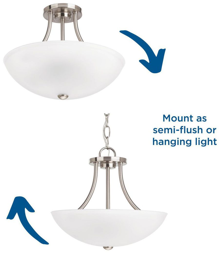 Image 7 Gather Collection Two-Light 12-7/8" Semi-Flush Convertible more views