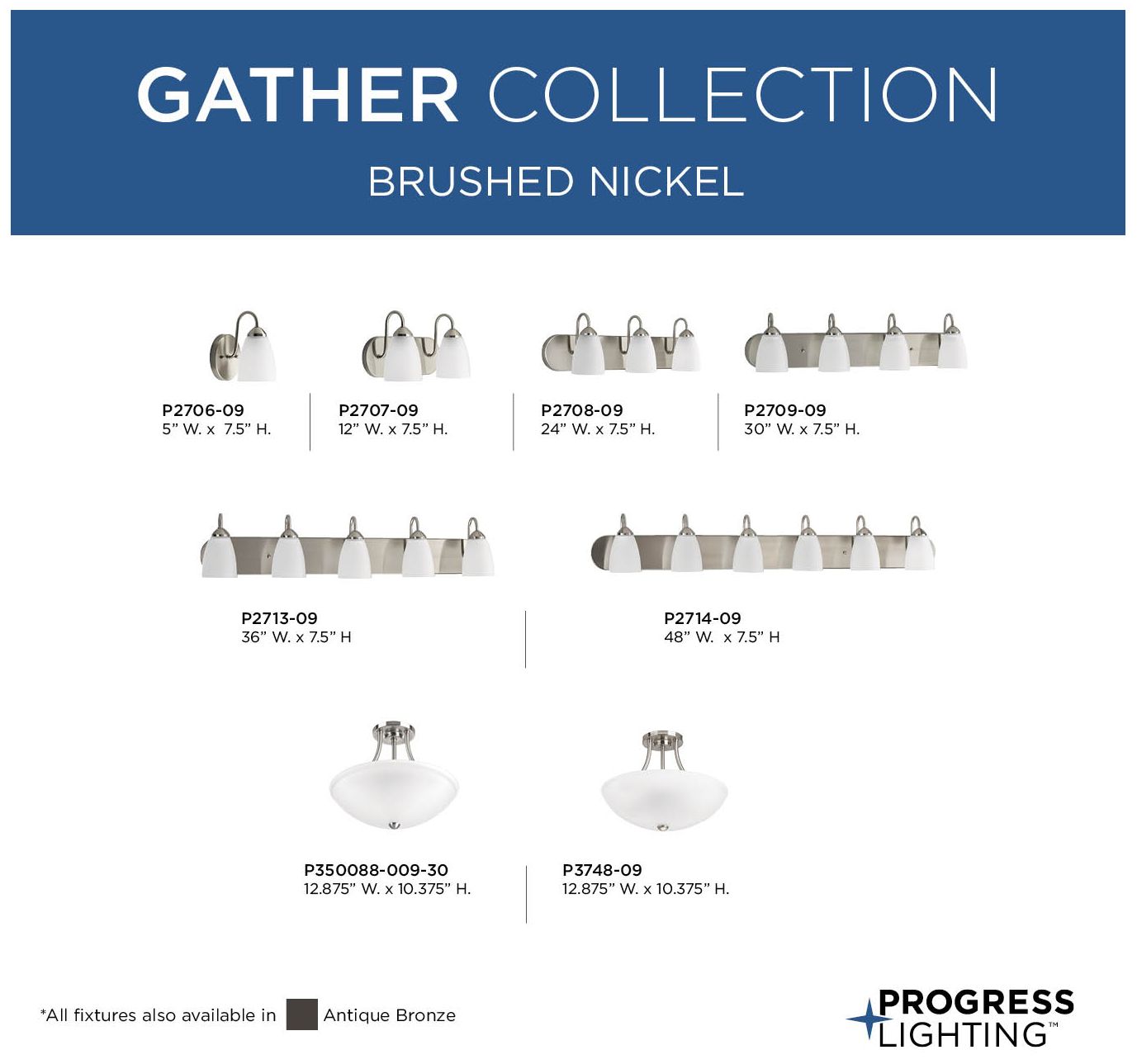 Gather Collection Two-Light 12-7/8" Semi-Flush Convertible