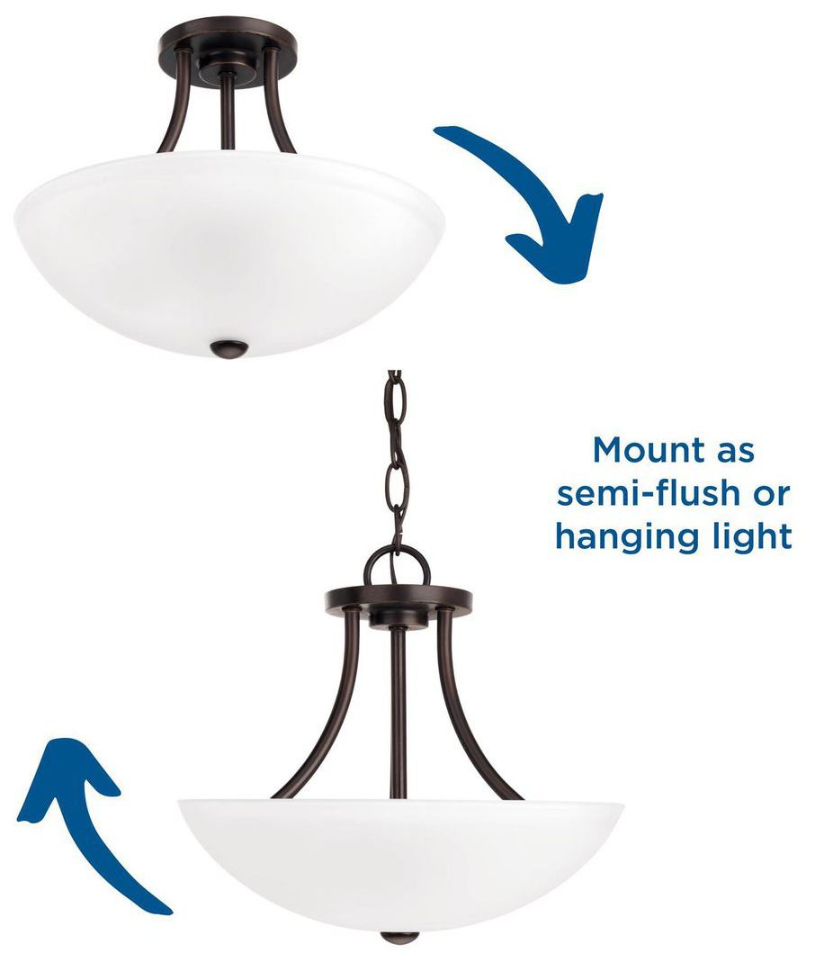 Image 6 Gather Collection Two-Light 12-7/8" Semi-Flush Convertible more views