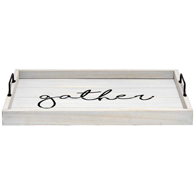 Image 2 Gather" Decorative Wood Serving Tray