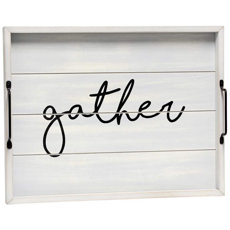 Image 6 Gather" Decorative Wood Serving Tray more views