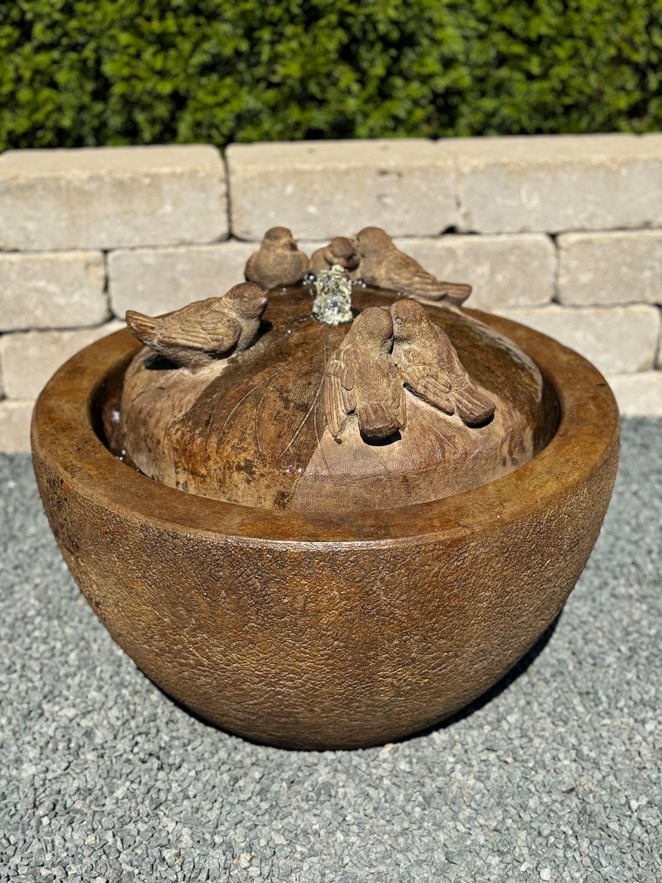 Image 3 Gathering Birds 17"H Relic Lava LED Bubbler Outdoor Fountain Made to Order more views
