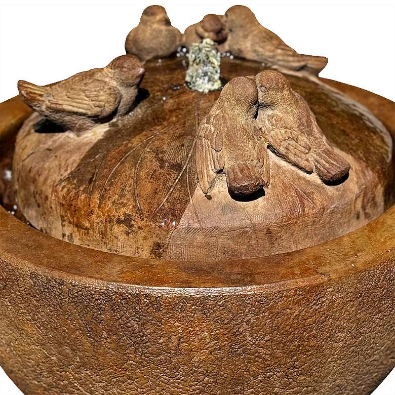 Image 2 Gathering Birds 17"H Relic Lava LED Bubbler Outdoor Fountain more views