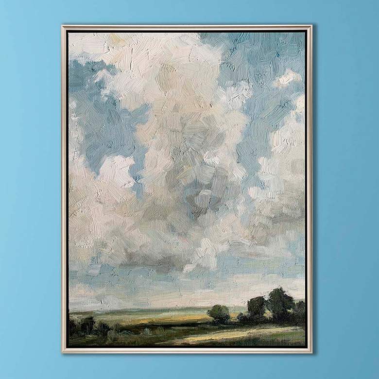 Image 1 Gathering Clouds 50" High Giclee Framed Canvas Wall Art