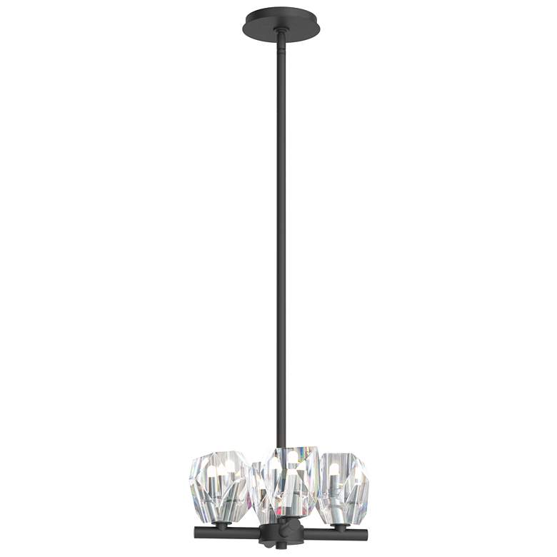 Image 1 Gatsby 11.6" Wide 4-Light Crystal Accented Black Semi-Flush/Pendant