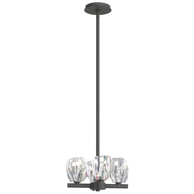 Image 1 Gatsby 11.6" Wide 4-Light Crystal Accented Natural Iron Semi-Flush/Pen