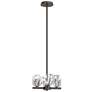 Gatsby 11.6"W 4-Light Crystal Accented Oil Rubbed Bronze Semi-Flush