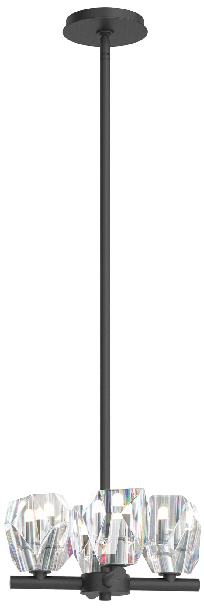 Gatsby 11.6"W 4-Light Crystal Black Semi-Flush/Pendant Made to Order