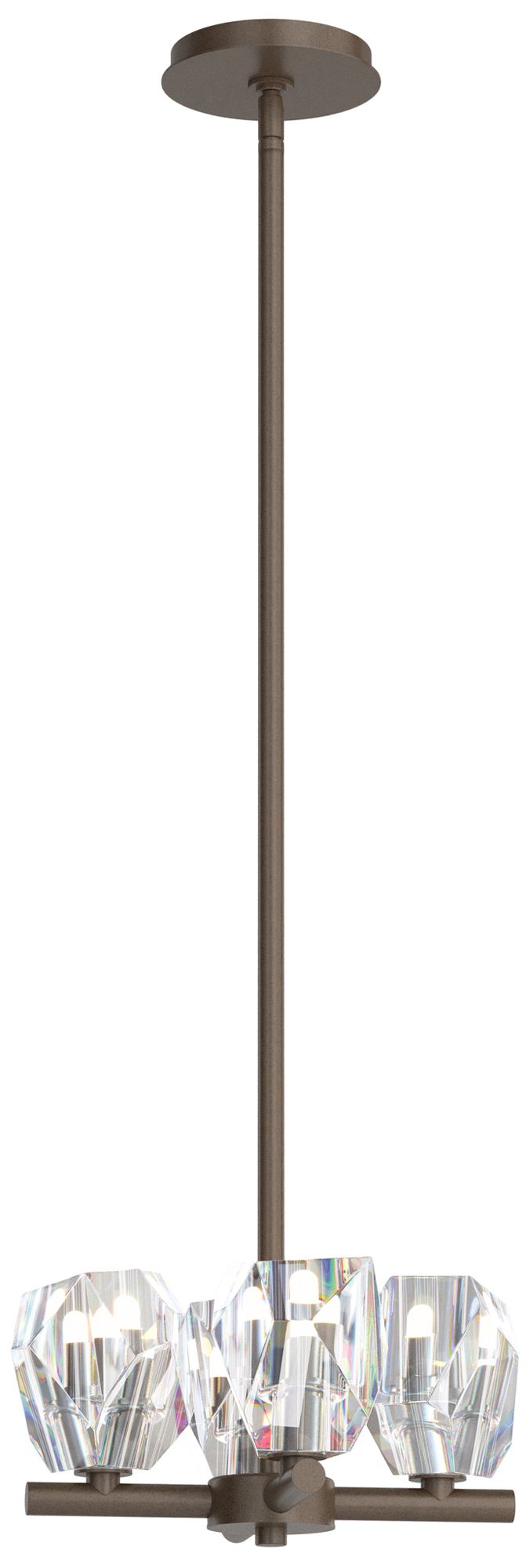 Gatsby 11.6"W 4-Light Crystal Bronze Semi-Flush/Pendant Made to Order