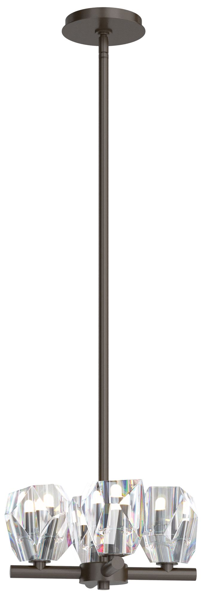 Gatsby 11.6"W 4-Light Crystal Oil Rubbed Bronze Semi-Flush Made to Order
