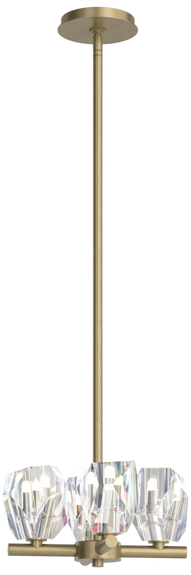 Gatsby 11.6"W 4-Light Crystal Soft Gold Semi-Flush/Pendan Made to Order
