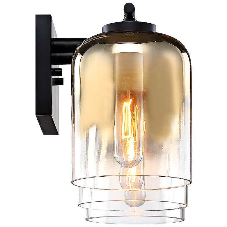 Image 6 Gatsby 24" Wide 3-Light Gold Ombre and Matte Black Vanity Bath Light more views