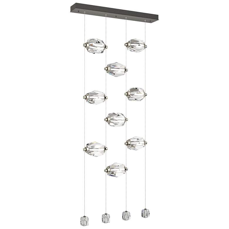 Image 1 Gatsby 27.5" Wide 9-Light Crystal Natural Iron Standard LED Pendant