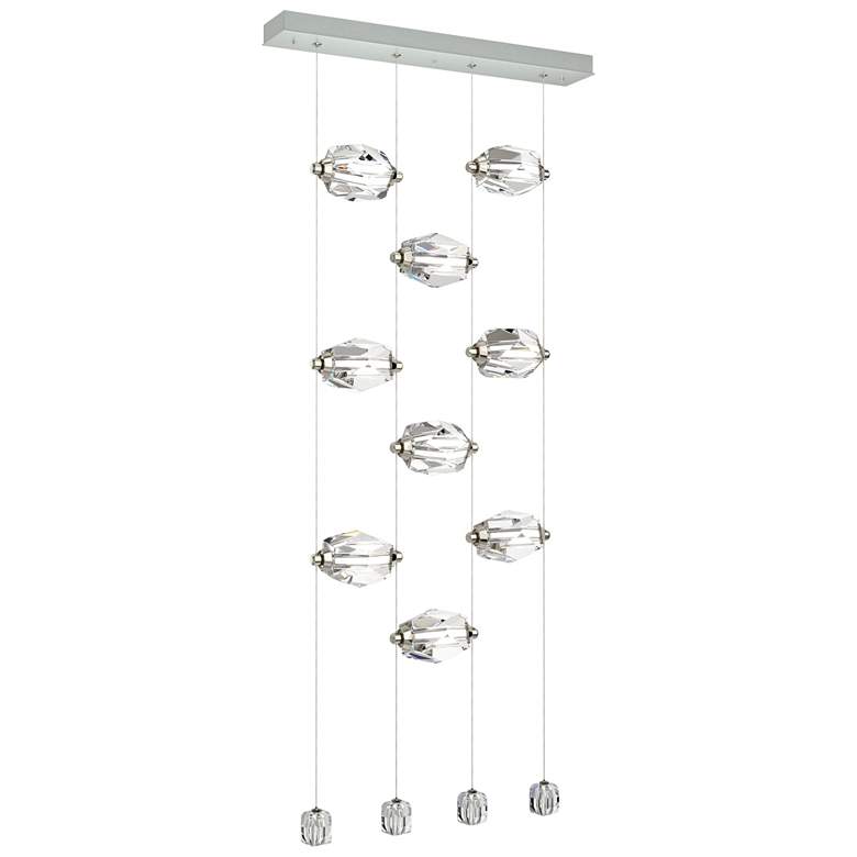 Image 1 Gatsby 27.5" Wide 9-Light Crystal Vintage Platinum Standard LED Pendan
