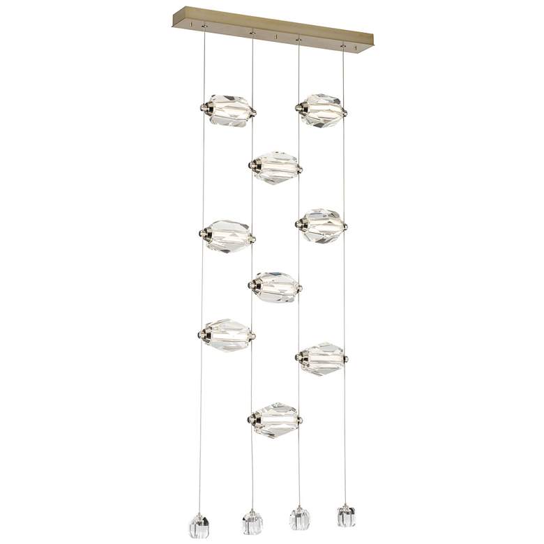 Image 1 Gatsby 27.5" Wide 9-Light Modern Brass Crystal Pendant