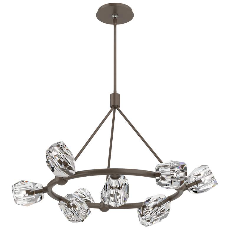 Image 1 Gatsby 31.7" Wide 9-Light Crystal Bronze Ring Pendant