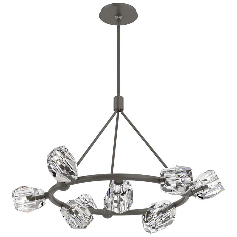 Image 1 Gatsby 31.7" Wide 9-Light Crystal Dark Smoke Ring Pendant