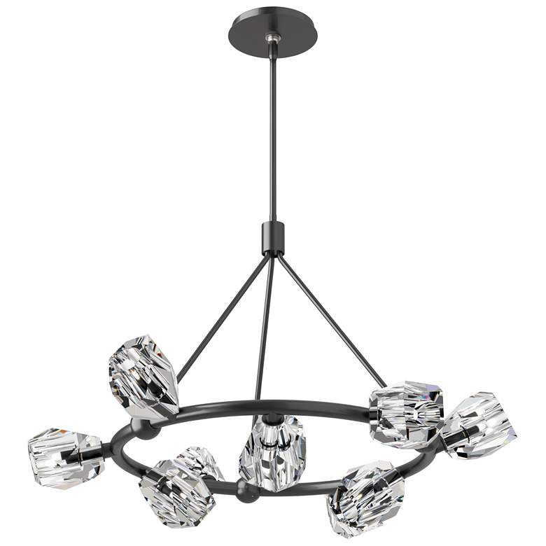 Image 1 Gatsby 31.7" Wide 9-Light Crystal Ink Ring Pendant