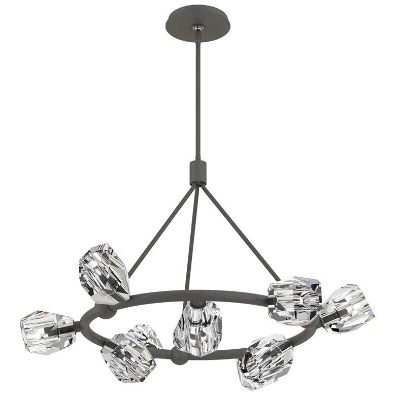 Image 1 Gatsby 31.7" Wide 9-Light Crystal Natural Iron Ring Pendant