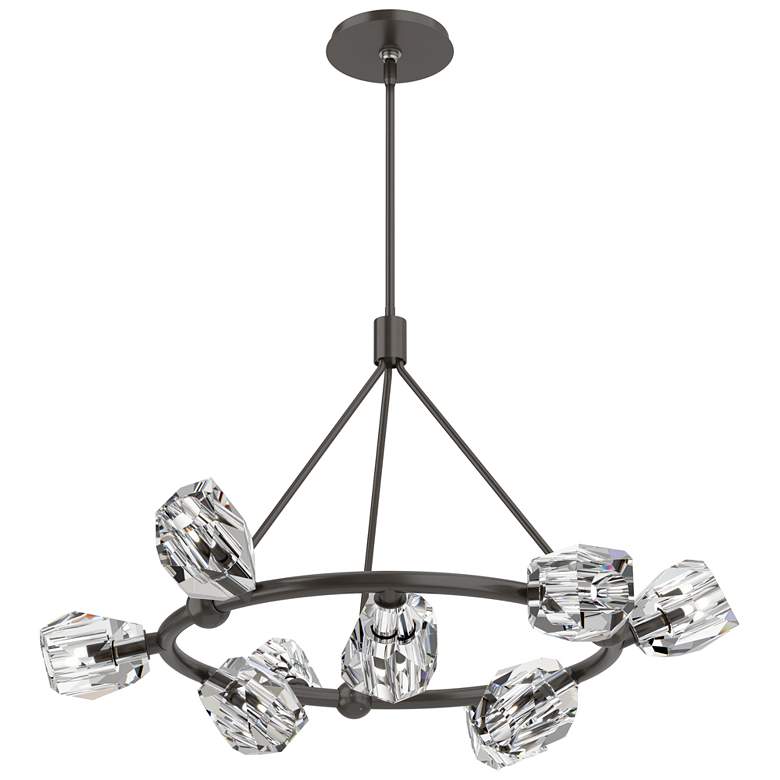 Image 1 Gatsby 31.7" Wide 9-Light Crystal Oil Rubbed Bronze Ring Pendant