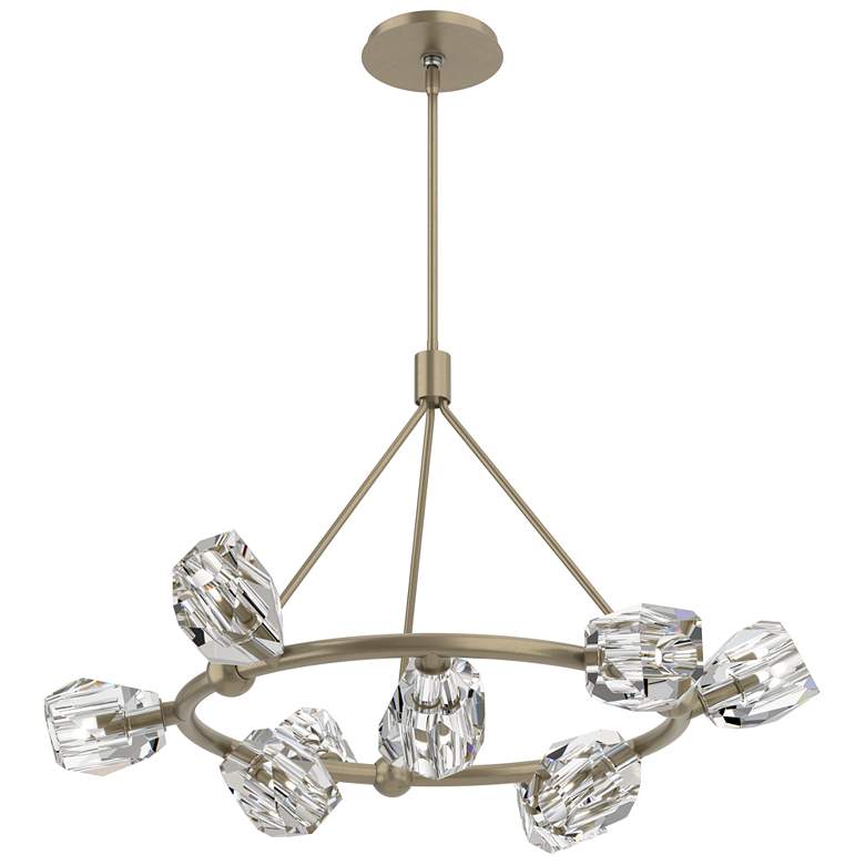 Image 1 Gatsby 31.7" Wide 9-Light Crystal Soft Gold Ring Pendant