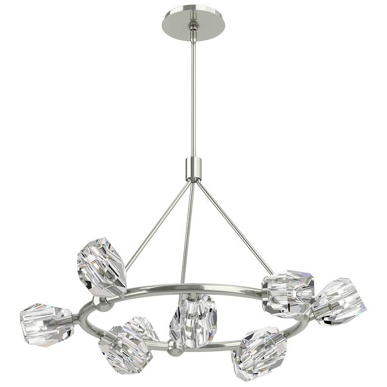 Image 1 Gatsby 31.7" Wide 9-Light Crystal Sterling Ring Pendant