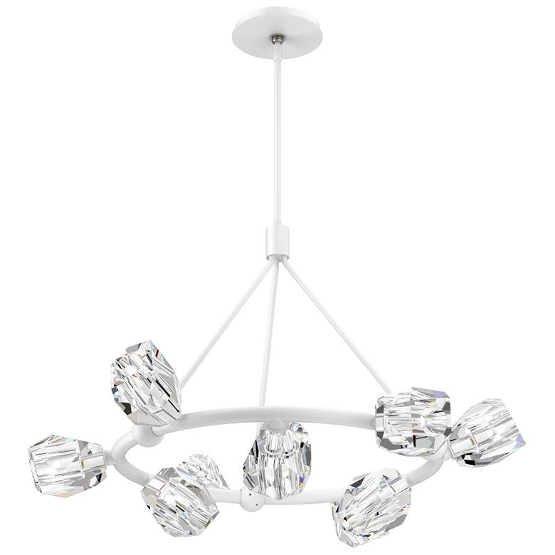 Image 1 Gatsby 31.7" Wide 9-Light Crystal White Ring Pendant