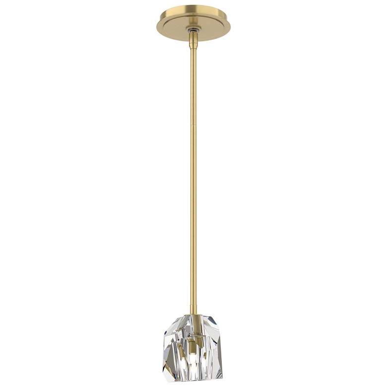 Image 1 Gatsby 4.3" Wide Crystal Modern Brass Mini Pendant
